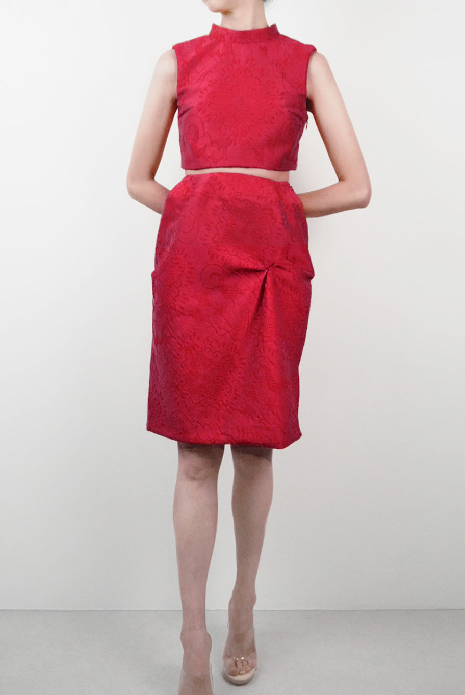 XXXI-Ⅰ RED Jacquard SetUp Dress【限定5着】【受注生産】