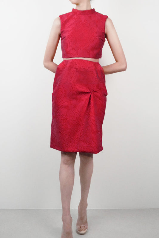 XXXI-Ⅰ RED Jacquard SetUp Dress【限定5着】【受注生産】